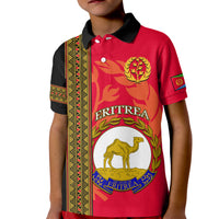 Eritrea Polo Shirt KID African Pattern Happy Independence Day Version Black - Wonder Print Shop