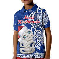 New Zealand Polo Shirt Christmas Hei Tiki Blue Pohutukawa Meri Kirihimete - Wonder Print Shop