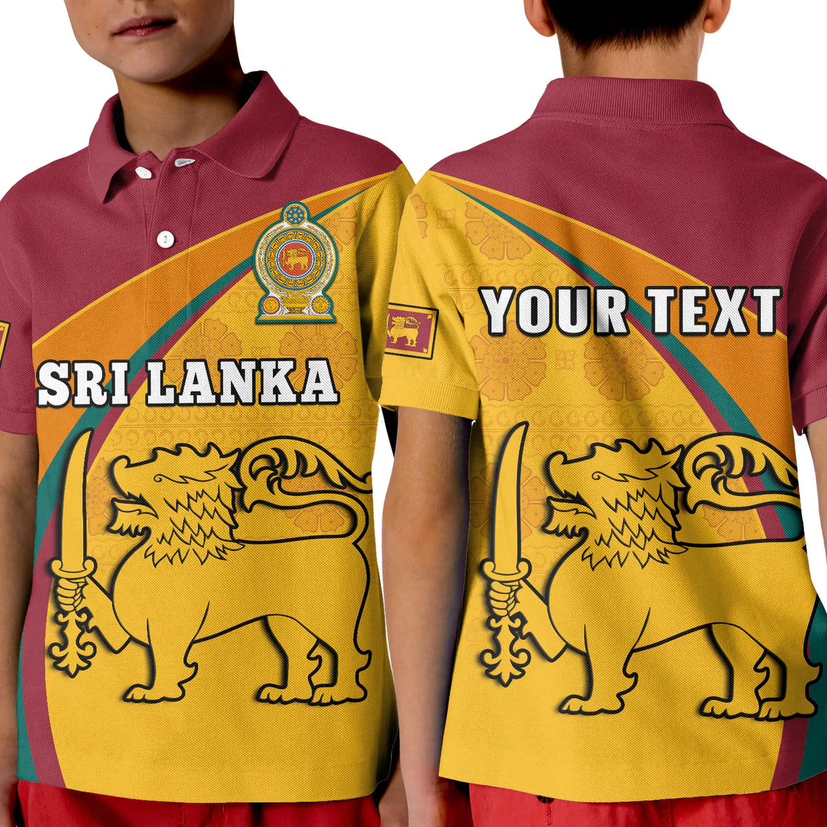 Custom Sri Lanka Polo Shirt Sri Lankan Pattern Happy 75 Years Of Independence - Wonder Print Shop