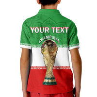 Custom Iran Football Polo Shirt KID Team Melli Champions Football 2022 - Wonder Print Shop