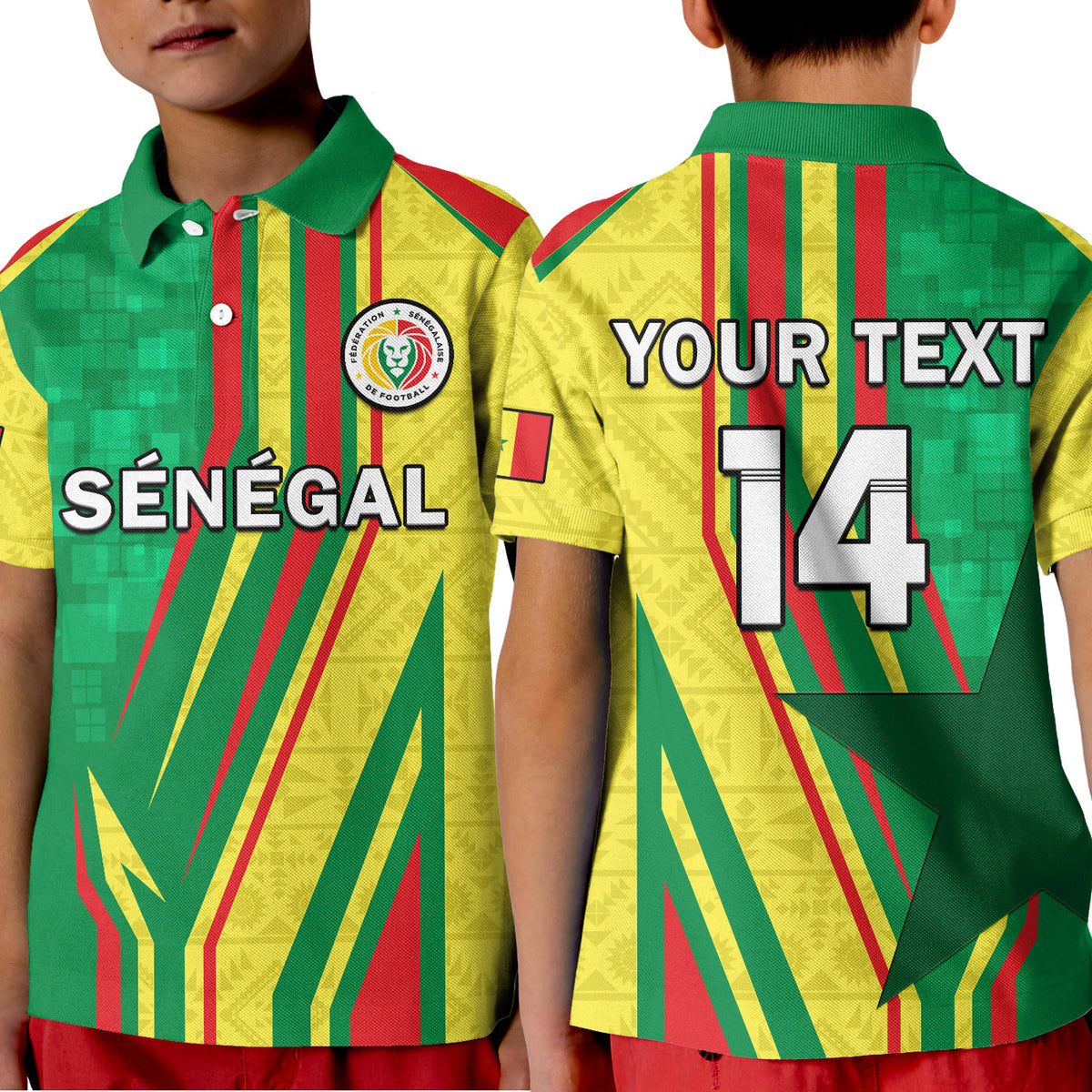 (Custom Text And Number) Senegal Football Polo Shirt Allez Les Lions Sporty Style - Wonder Print Shop