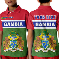 Custom Gambia Polo Shirt KID Happy 58th Independence Anniversary Flag Style - Wonder Print Shop