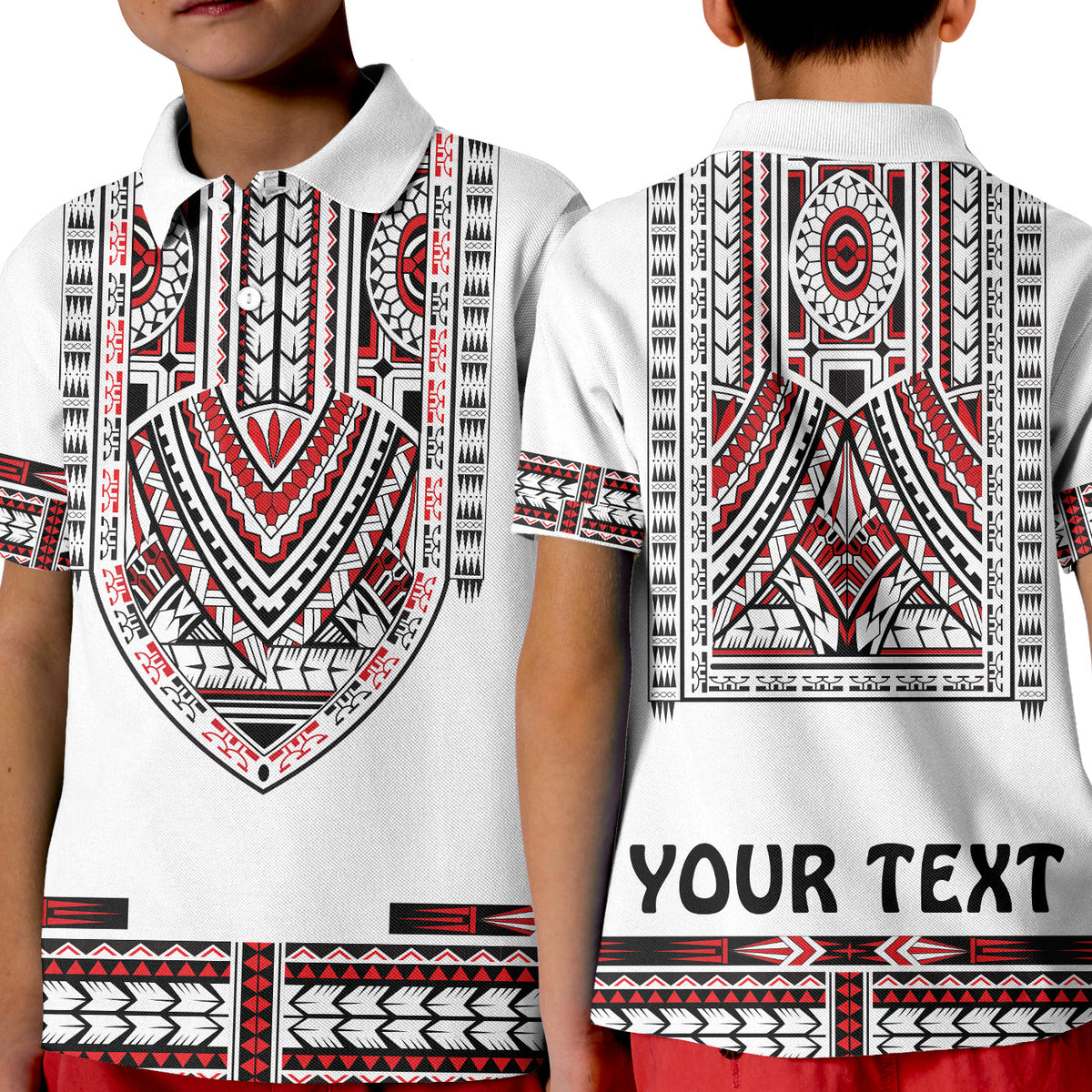 Custom Polynesian Polo Shirt Dashiki With Polynesian Tattoo Royal Version - Wonder Print Shop