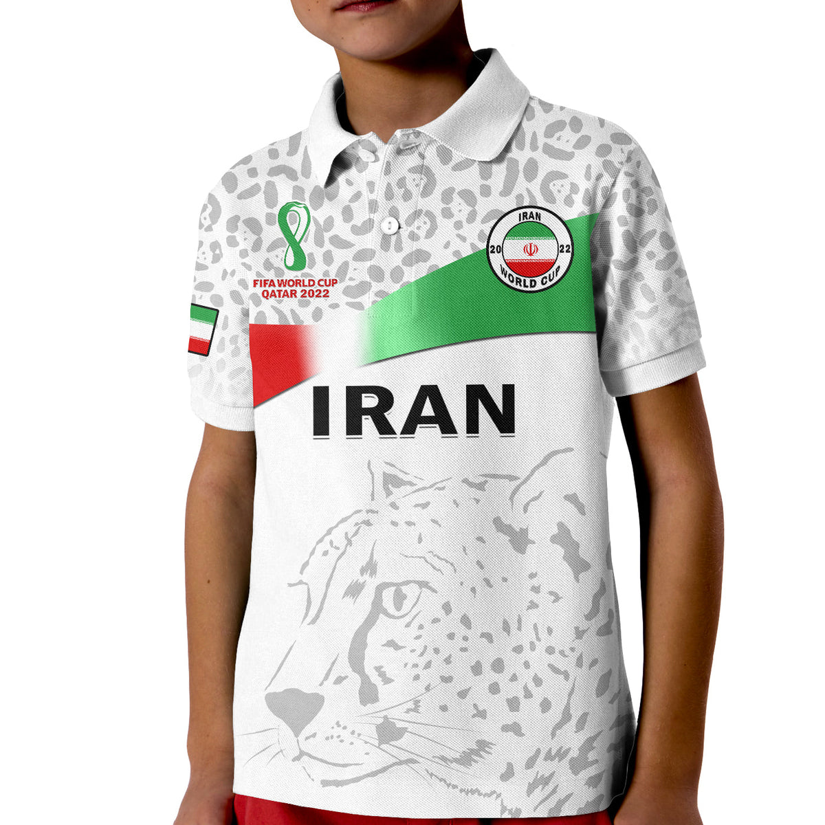 Iran Football Polo Shirt KID Team Melli Football 2022 - Wonder Print Shop