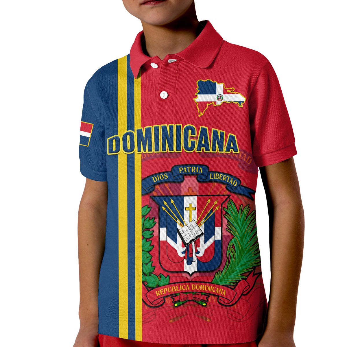 Custom Dominican Republic Polo Shirt KID Happy 179 Years Of Independence - Wonder Print Shop