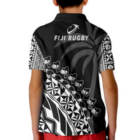 Fiji Rugby Polo Shirt Fijian Cibi Dance Tapa Pattern Black - Wonder Print Shop