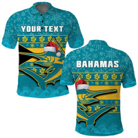 Custom Bahamas Polo Shirt Bahamian Blue Marlin Merry Christmas - Wonder Print Shop