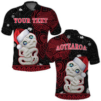 Custom New Zealand Polo Shirt Christmas Hei Tiki Red Pohutukawa Meri Kirihimete - Wonder Print Shop