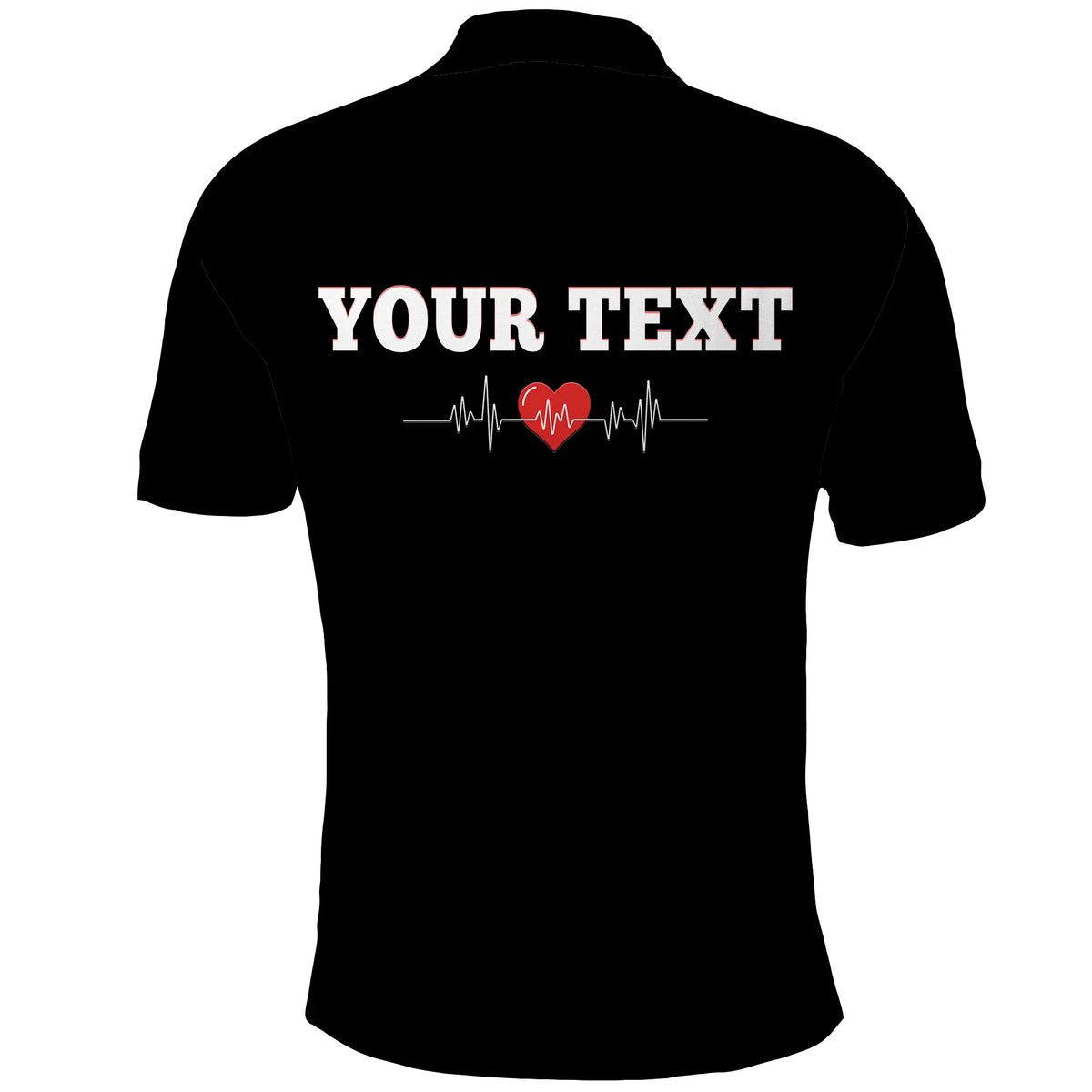 Custom American Valentines Day Polo Shirt Black My Heart Only Beats For Him - Wonder Print Shop