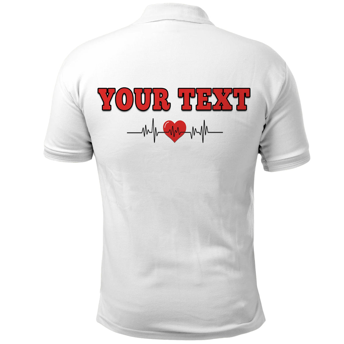 Custom American Valentines Day Polo Shirt White My Heart Only Beats For Him - Wonder Print Shop