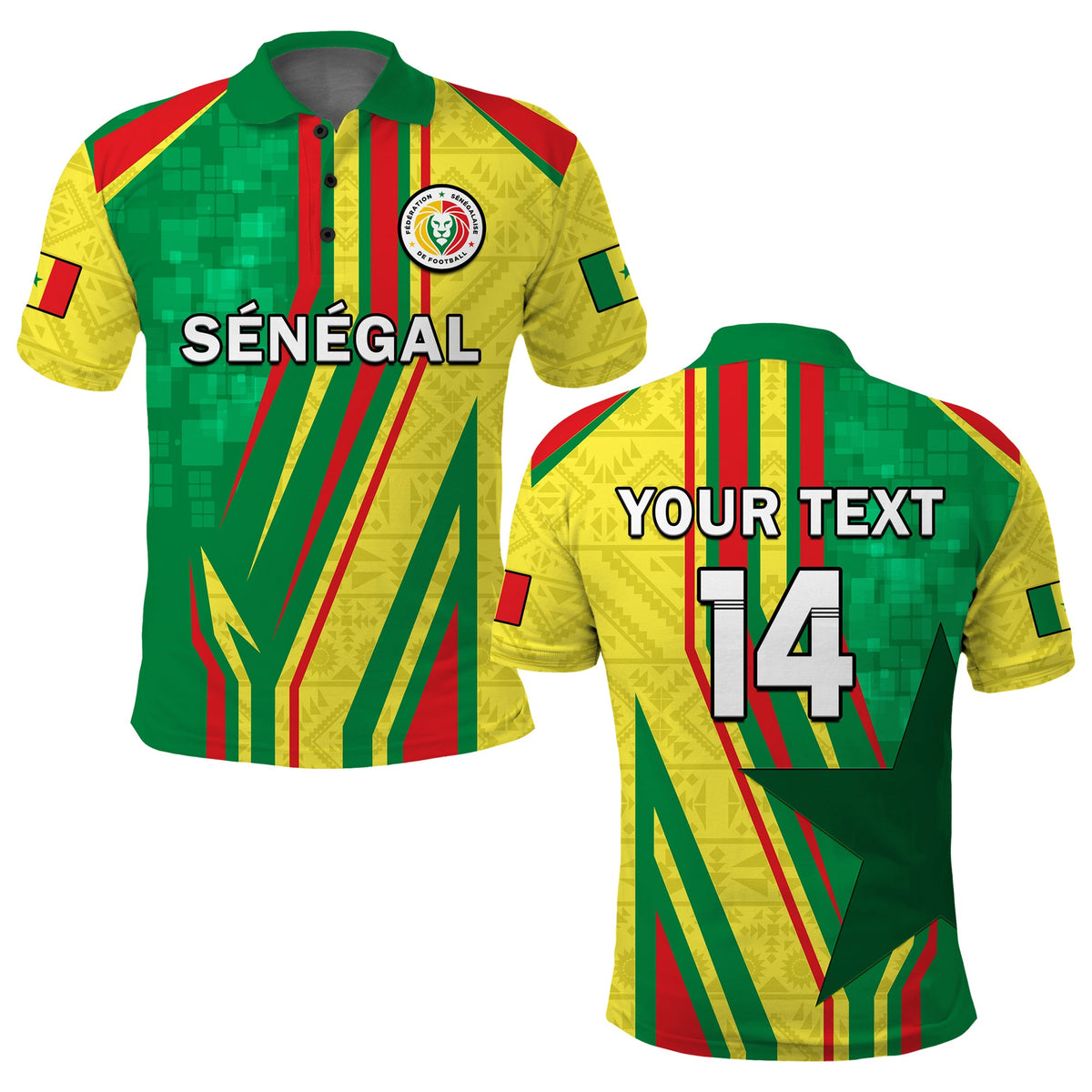 (Custom Text And Number) Senegal Football Polo Shirt Allez Les Lions Sporty Style - Wonder Print Shop
