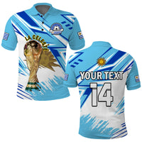 (Custom Text And Number) Uruguay Football Polo Shirt La Celeste WC 2022 Sporty Style - Wonder Print Shop
