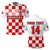 (Custom Text And Number) Croatia Football Polo Shirt Hrvatska Checkerboard Red Version - Wonder Print Shop