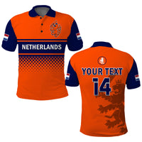 (Custom Text And Number) Netherlands Cricket Polo Shirt ODI Simple Orange Style - Wonder Print Shop