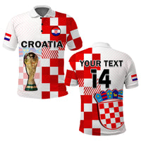 (Custom Text And Number) Croatia Football Polo Shirt Hrvatska Checkerboard Champions WC 2022 - Wonder Print Shop
