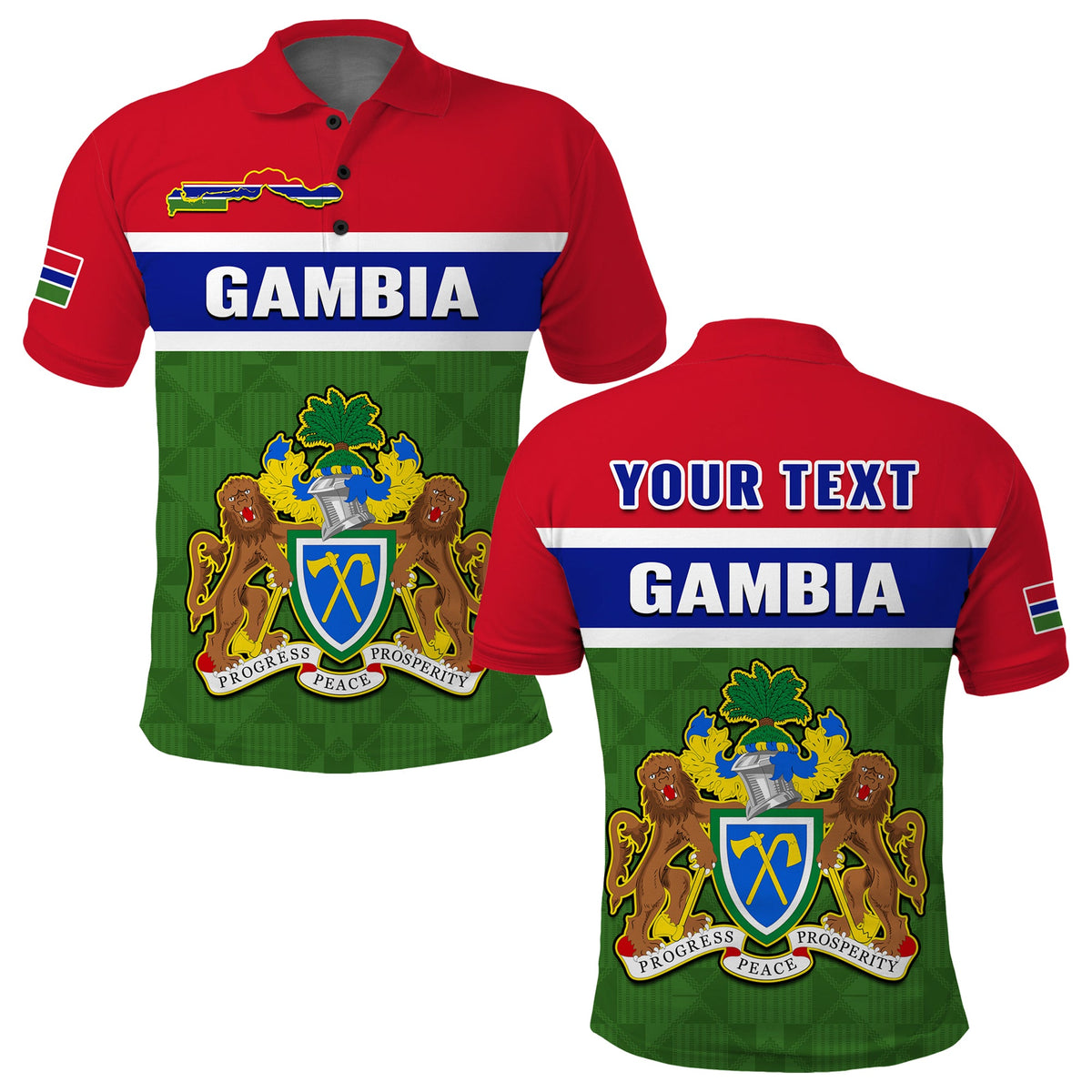 Custom Gambia Polo Shirt Happy 58th Independence Anniversary Flag Style - Wonder Print Shop