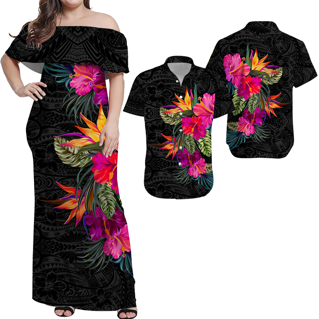 Polynesia Hibiscus Polynesian Tribal Matching Hawaiian Shirt And Dress LT12 - Wonder Print Shop