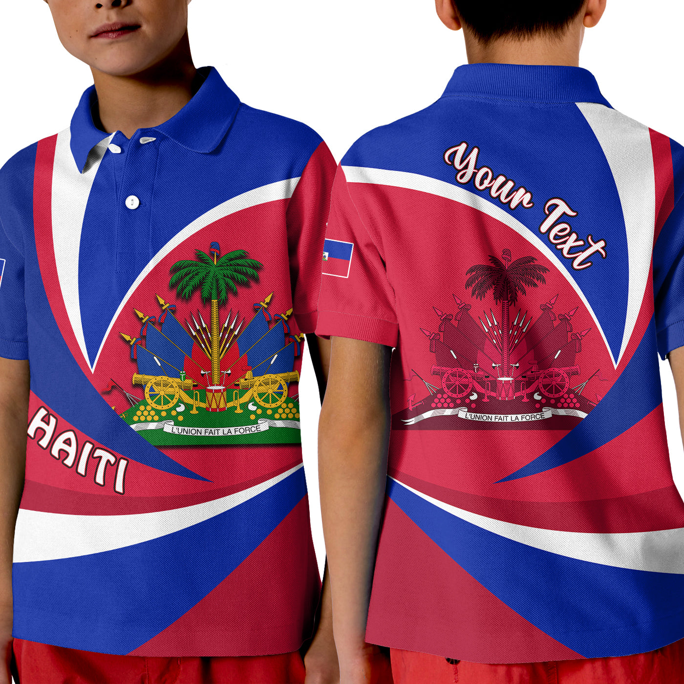 custom-personalised-haiti-polo-shirt-kid-style-color-flag