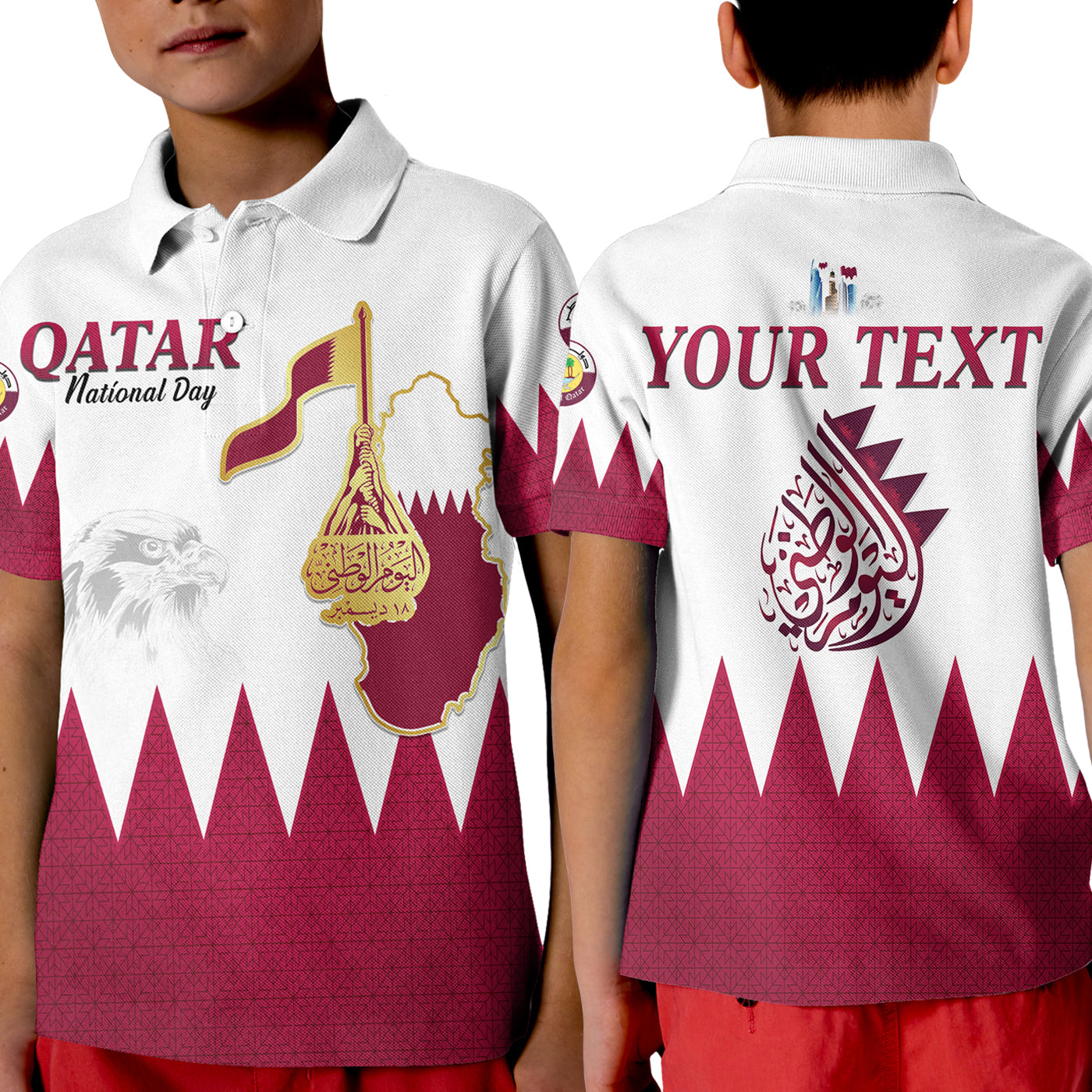 custom-personalised-qatar-polo-shirt-kid-happy-national-day-style-flag