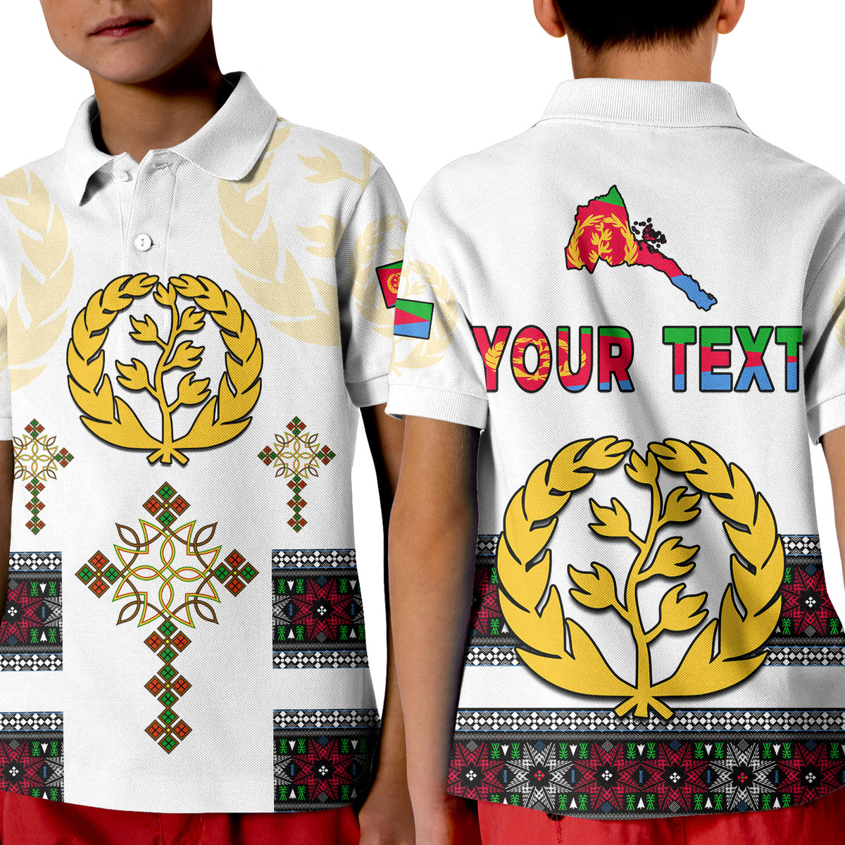 Custom Eritrea Cross Polo Shirt Independence Day Proud Eritrean LT13 - Wonder Print Shop