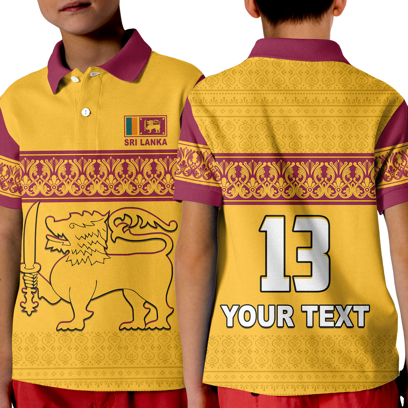 custom-text-and-number-sri-lanka-polo-shirt-kid-traditional-pattern-and-lion-flag