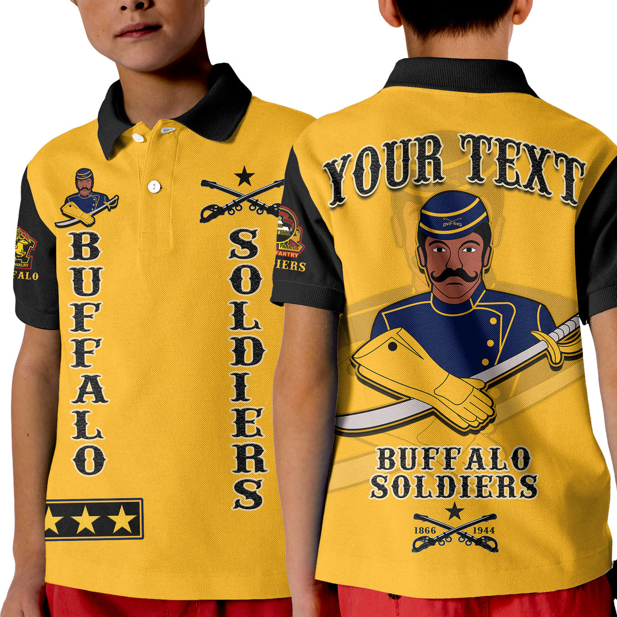 Custom Buffalo Soldiers Polo Shirt KID Motorcycle BSMC Club LT13 - Wonder Print Shop