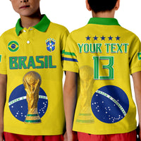 (Custom Text and Number) Brazil Football Polo Shirt Go Champions Selecao Campeao LT13 - Wonder Print Shop