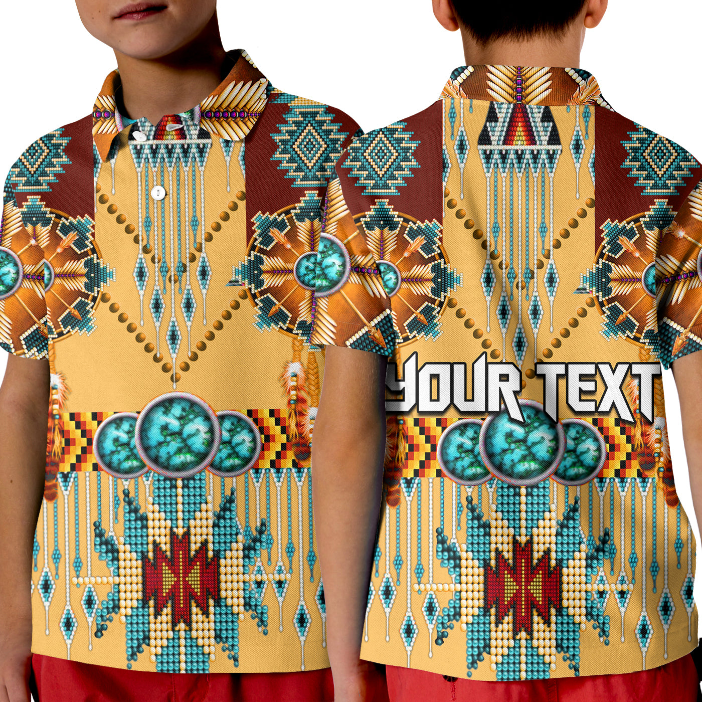 custom-personalised-native-american-polo-shirt-kid-dream-catchers-indigenous