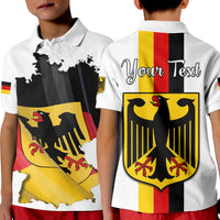 Custom Germany Polo Shirt KID Grunge Deutschland Map and Coat Of Arms LT13 - Wonder Print Shop