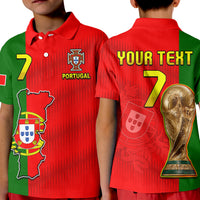 (Custom Text and Number) Portugal Polo Shirt Football 2022 KID Style Flag Portuguese Champions LT13 - Wonder Print Shop
