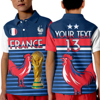 (Custom Text and Number) France Football The Blues Polo Shirt KID Les Bleus Le Champion 2022 World Cup LT13 - Wonder Print Shop