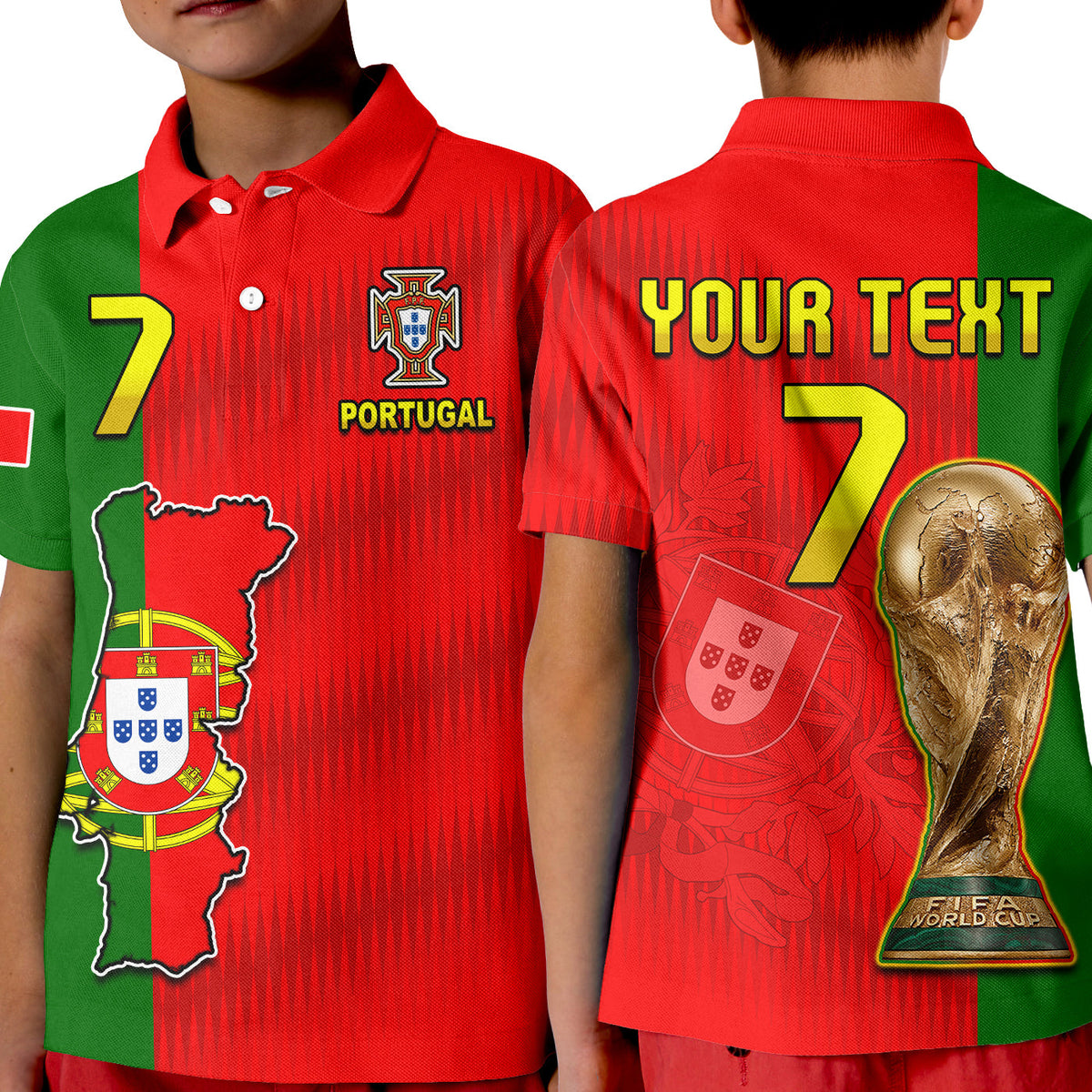 (Custom Text and Number) Portugal Polo Shirt Football 2022 Style Flag Portuguese Champions LT13 - Wonder Print Shop