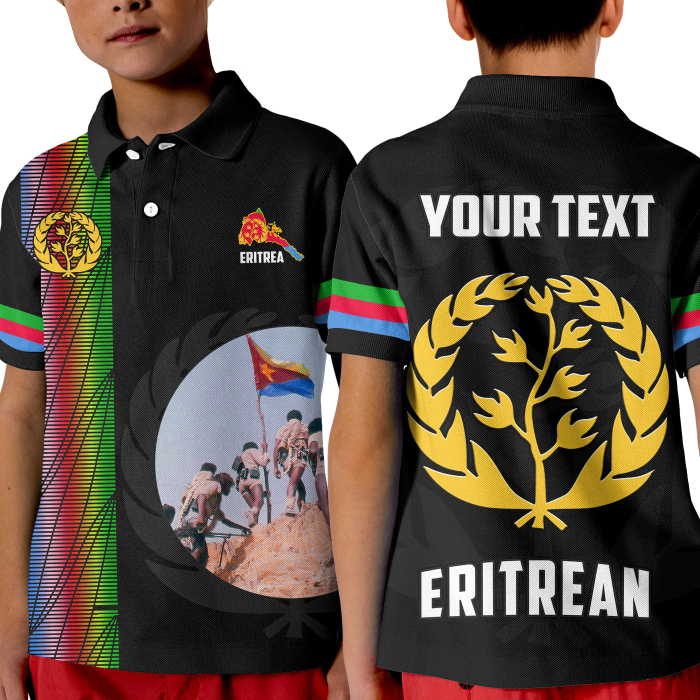 custom-personalised-eritrea-eplf-polo-shirt-kid-spirit-eritrean