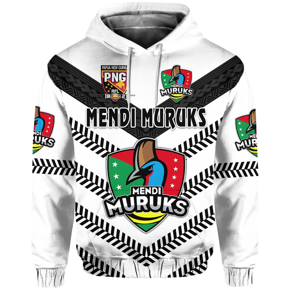 Custom Papua New Guinea PRK Mendi Muruks Hoodie Rugby Original Style White, Custom Text And Number LT8 - Wonder Print Shop