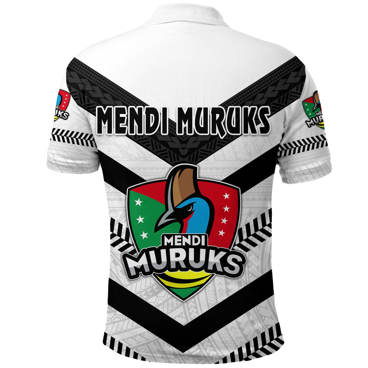 Papua New Guinea PRK Mendi Muruks Polo Shirt Rugby Polynesian White LT8 - Wonder Print Shop