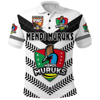 Custom Papua New Guinea PRK Mendi Muruks Polo Shirt Rugby Original Style White LT8 - Wonder Print Shop