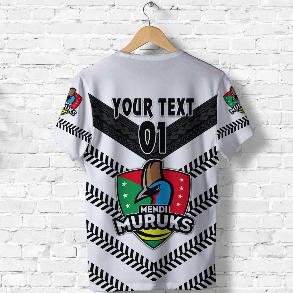 Custom Papua New Guinea PRK Mendi Muruks T Shirt Rugby Original Style White, Custom Text And Number LT8 - Wonder Print Shop