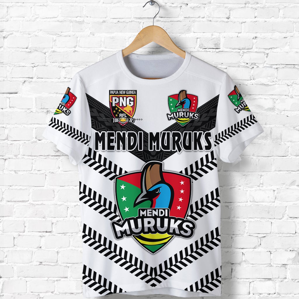 Papua New Guinea PRK Mendi Muruks T Shirt Rugby Original Style White LT8 - Wonder Print Shop