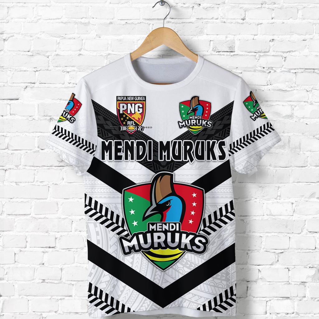 Custom Papua New Guinea PRK Mendi Muruks T Shirt Rugby Polynesian White, Custom Text And Number LT8 - Wonder Print Shop