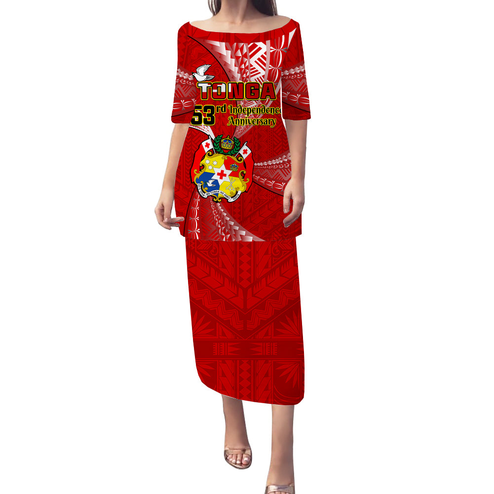 Tonga Puletaha Dress Happy 53rd Independence Anniversary Tongan Pattern LT14