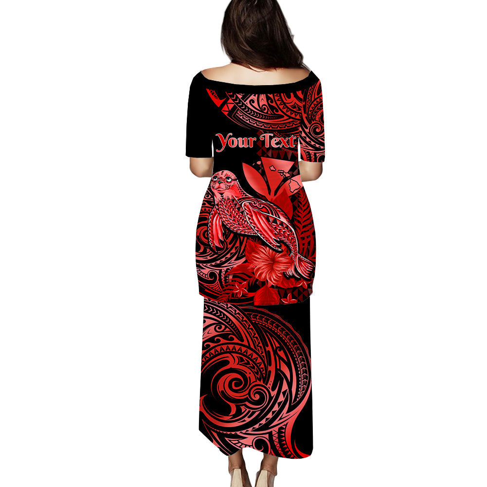 custom-personalised-hawaii-monk-seal-puletasi-dress-kakau-with-kanaka-red