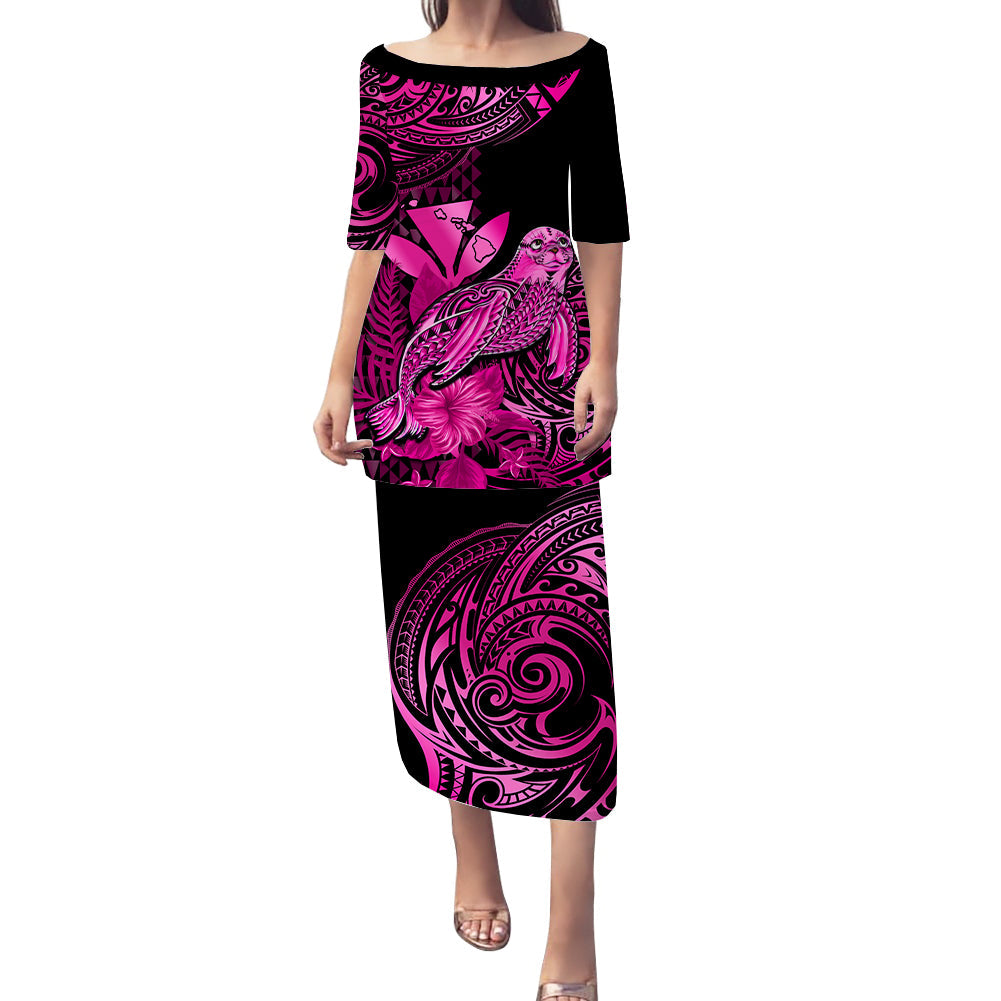 custom-personalised-hawaii-monk-seal-puletasi-dress-kakau-with-kanaka-pink