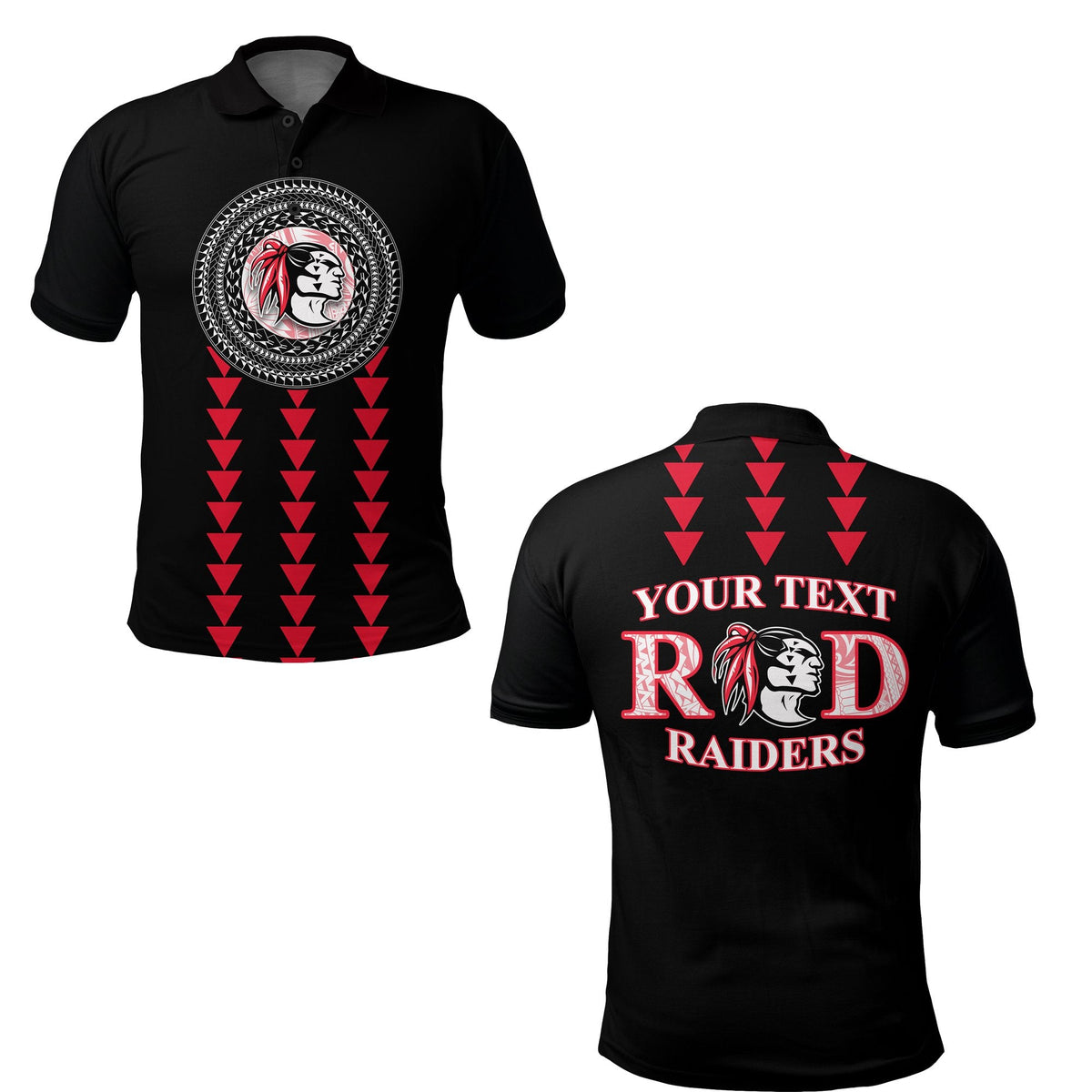 Custom Red Raiders Polo Shirt Kahuku School LT13 - Wonder Print Shop