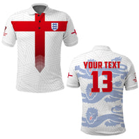 (Custom Text and Number) England Football Polo Shirt Come On Three Lions Soccer Champions World Cup Ver.01 LT13 - Wonder Print Shop