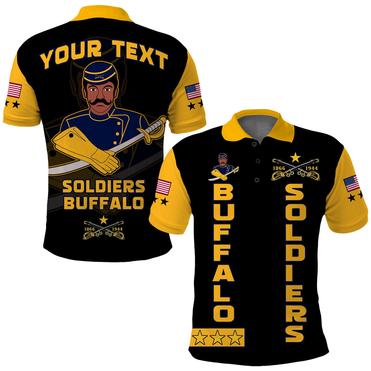 Custom Buffalo Soldiers Polo Shirt BSMC Club Adore Motorcycle LT13 - Wonder Print Shop