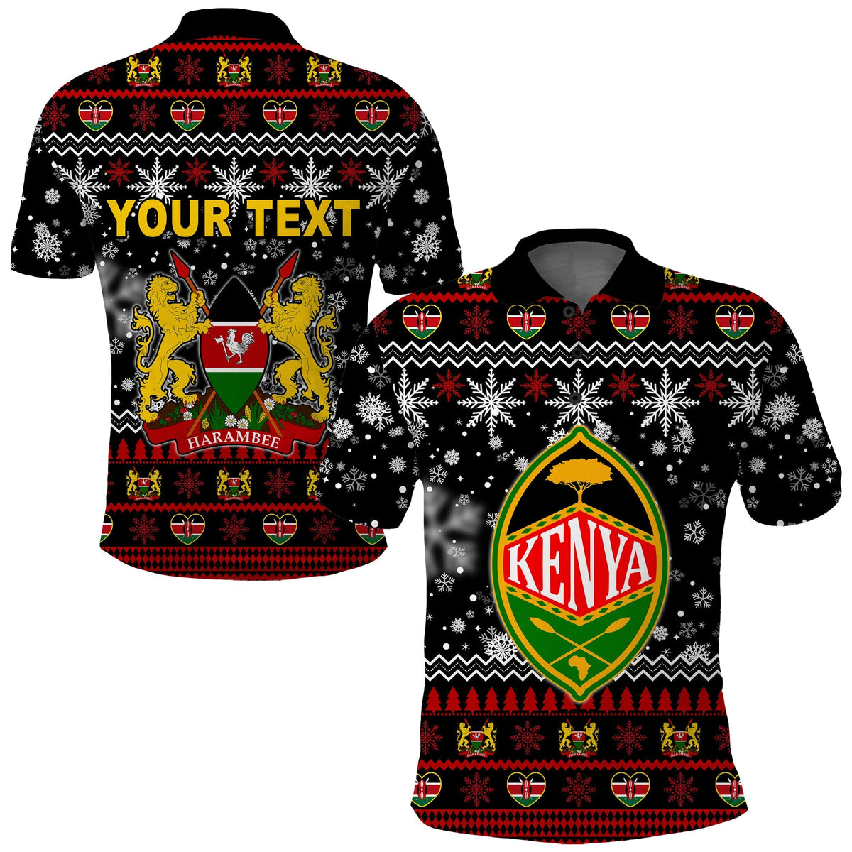 Custom Kenya Polo Shirt Christmas Shield mix African Pattern LT13 - Wonder Print Shop