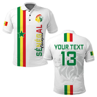 (Custom Text and Number) Senegal Football Polo Shirt World Cup Soccer Lions of Teranga Champions mix Map LT13 - Wonder Print Shop