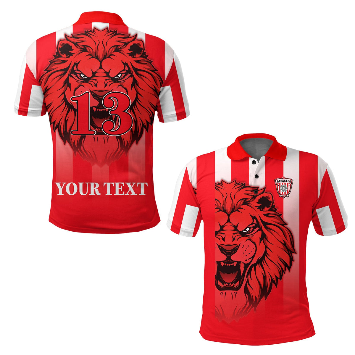 Custom LABASA FA Polo Shirt Football Fijian Custom Text and Number LT13 - Wonder Print Shop