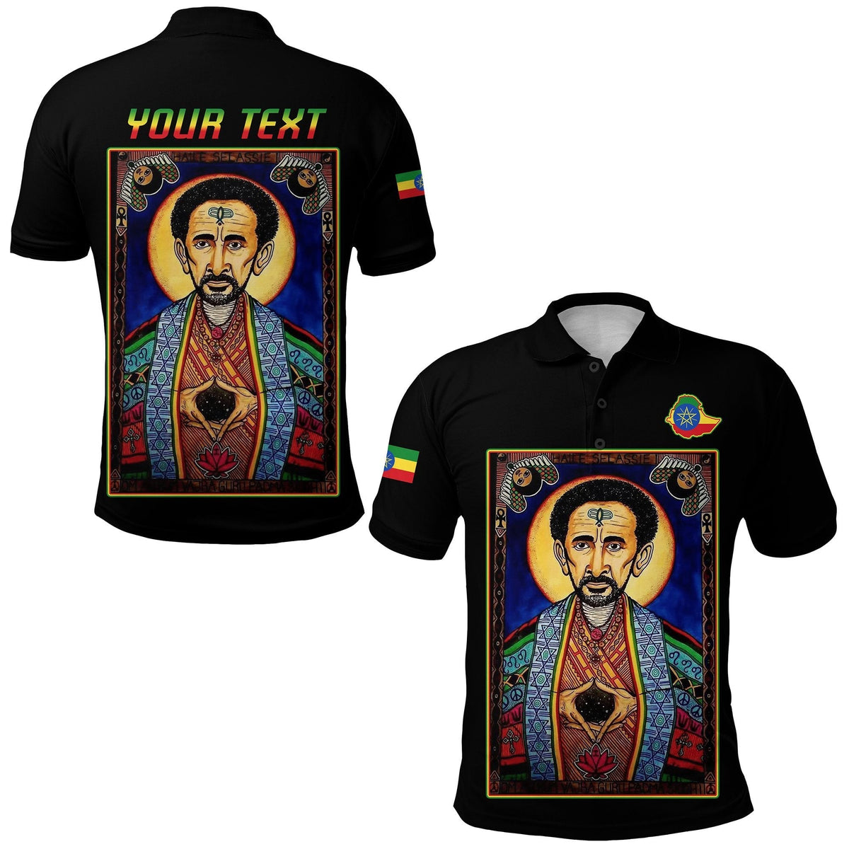 Custom Ethiopia Proud Polo Shirt Haile Selassie I LT13 - Wonder Print Shop