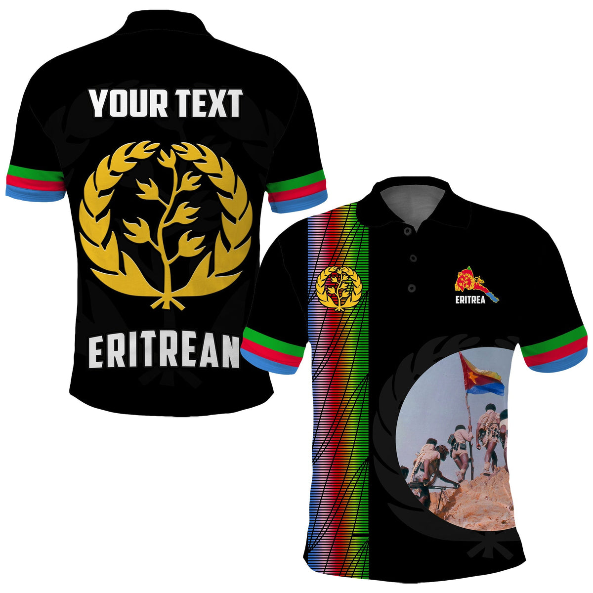 Custom Eritrea EPLF Polo Shirt Spirit Eritrean LT13 - Wonder Print Shop